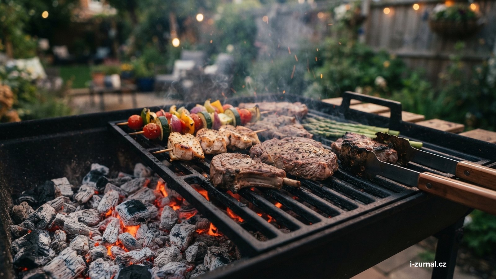 Maso a zelenina na roztopeném grilu
